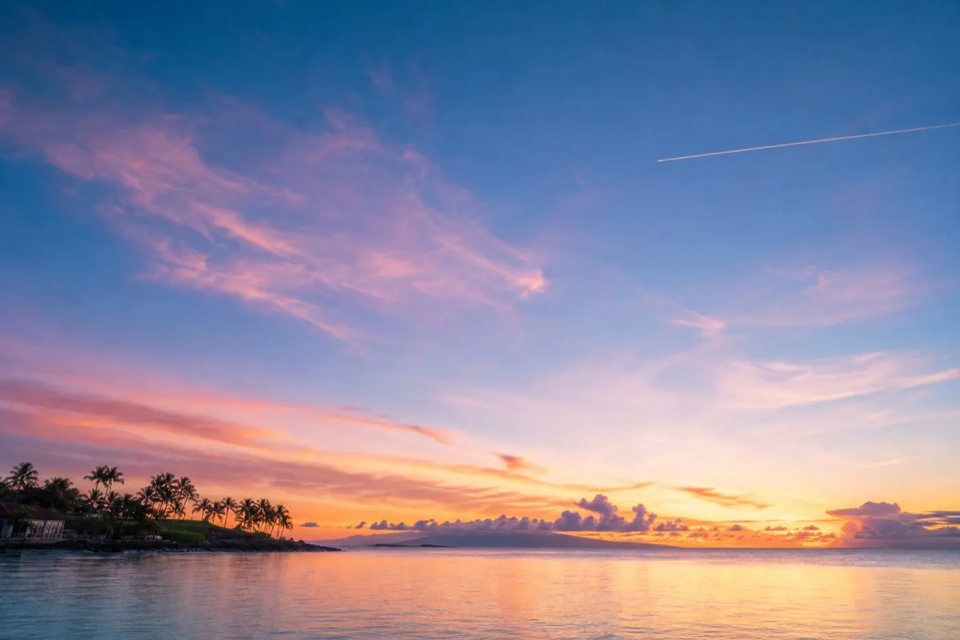 Morning sky over an island destination